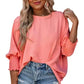 Green Smocked Wrist Shift Top