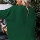 Green Smocked Wrist Shift Top