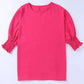 Green Smocked Wrist Shift Top