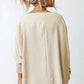 Green Smocked Wrist Shift Top
