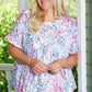 Floral Maxi Dress with V Neck - Green Wrap Style