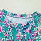 Floral Maxi Dress with V Neck - Green Wrap Style