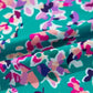 Floral Maxi Dress with V Neck - Green Wrap Style