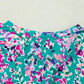 Floral Maxi Dress with V Neck - Green Wrap Style