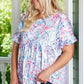 Floral Maxi Dress with V Neck - Green Wrap Style
