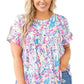 Floral Maxi Dress with V Neck - Green Wrap Style