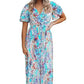 Floral Maxi Dress with V Neck - Green Wrap Style