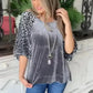 Luxurious Grey Leopard Velvet Blouse for Bold Style
