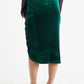 Louche Helka Velvet Ruched Mini Skirt Green