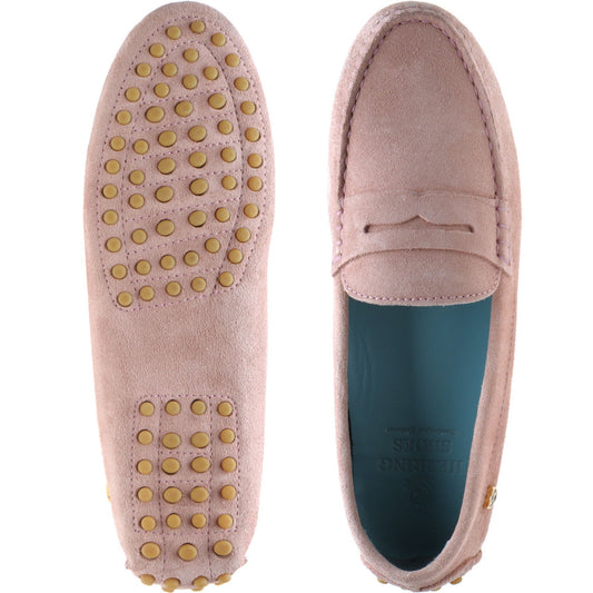 Herring Louisa ladies rubber-soled driving moccasins in ice pink