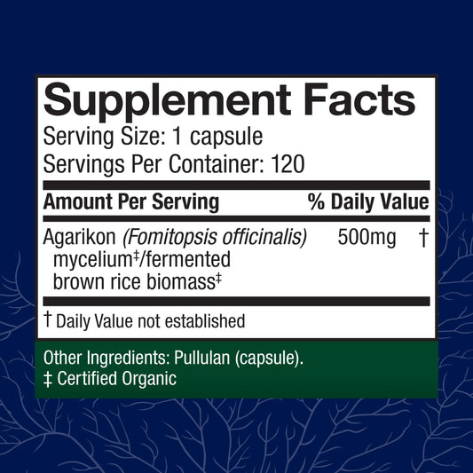 Host Defense Agarikon Capsules – Immune Support Mushroom Supplement – 120 Capsules