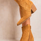 Suede Cowboy Ankle Length Boots