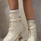 Lace Up Buckle Chunky Combat Boots