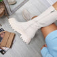 Faux Leather Chunky Platform Boots