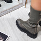 Faux Leather Chunky Platform Boots