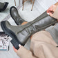 Faux Leather Chunky Platform Boots