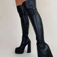 Block Heel Knee High Boots