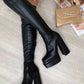 Block Heel Knee High Boots