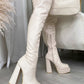 Block Heel Knee High Boots
