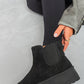 Fluffy Platform Sole Chelsea Faux Fur Lined Ankle Boots