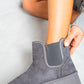 Fluffy Platform Sole Chelsea Faux Fur Lined Ankle Boots