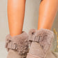 Fuzzy Cuff Slip On Snow Boots