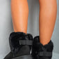 Fuzzy Cuff Slip On Snow Boots