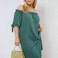 Knot Cuff Off Shoulder Mini Dress