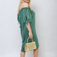 Knot Cuff Off Shoulder Mini Dress