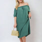 Knot Cuff Off Shoulder Mini Dress