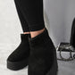 Faux Fur Lined Ankle Platform Mini Boots
