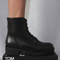 Lace Up Glitter Ankle Boots