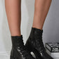 Lace Up Glitter Ankle Boots