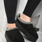 Aztec Detail Low Ankle Platform Slipper Boots
