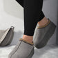 Aztec Detail Low Ankle Platform Slipper Boots