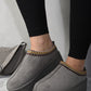 Aztec Detail Low Ankle Platform Slipper Boots