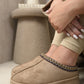 Aztec Detail Low Ankle Platform Slipper Boots