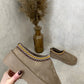 Aztec Detail Low Ankle Platform Slipper Boots