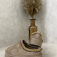 Aztec Detail Low Ankle Platform Slipper Boots