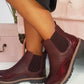 Faux Leather Brogue Chelsea Boots