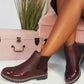 Faux Leather Brogue Chelsea Boots