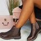 Faux Leather Brogue Chelsea Boots