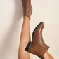 Faux Leather Brogue Chelsea Boots
