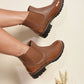 Faux Leather Brogue Chelsea Boots