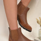 Faux Leather Brogue Chelsea Boots