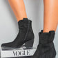Suede Cowboy Ankle Length Boots