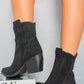 Suede Cowboy Ankle Length Boots