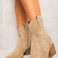 Suede Cowboy Ankle Length Boots