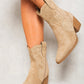 Suede Cowboy Ankle Length Boots