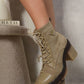Lace Up Combat Heeled Ankle Boots